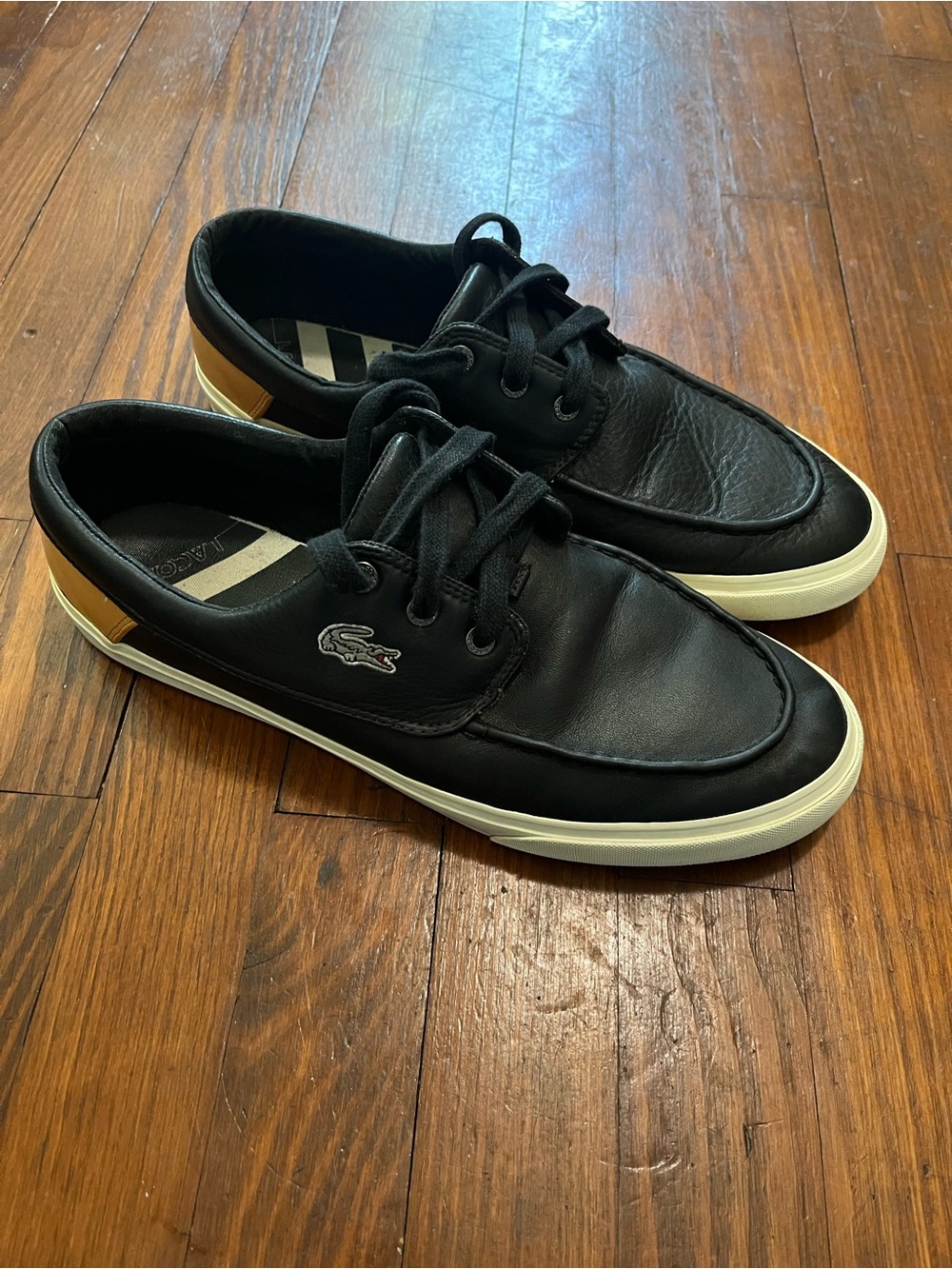 Lacoste Men's Black Leather Navier 5 Casual Sneakers